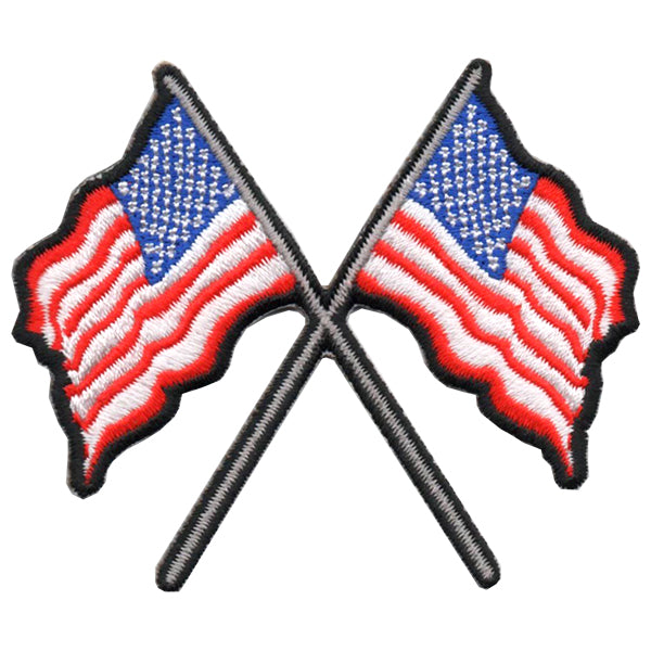 Crossed American Flags Patch
