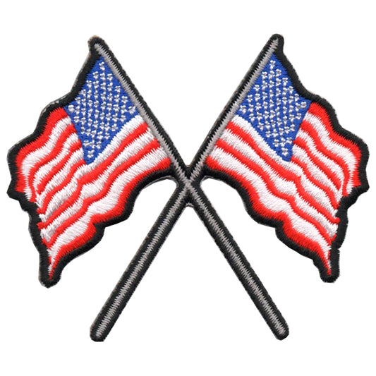 Crossed American Flags Patch