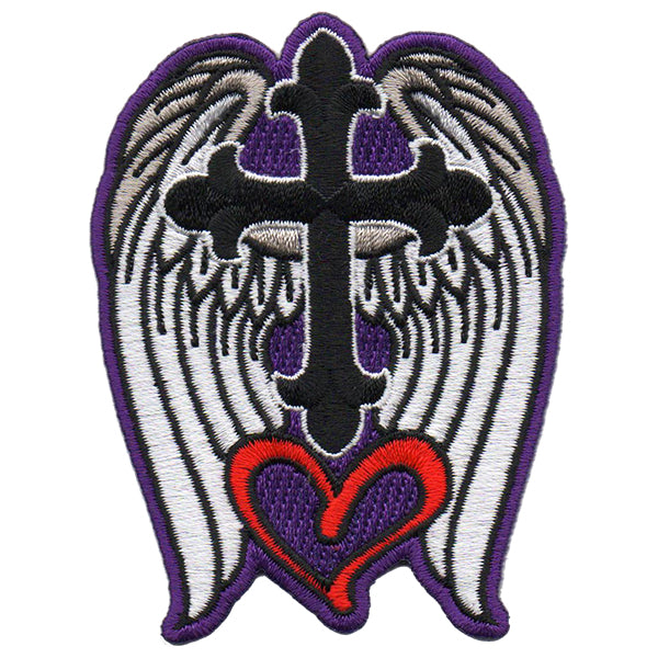 Cross Wings Heart Patch